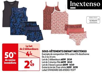 Promoties Sous-vêtements enfant inextenso - Inextenso - Geldig van 16/04/2024 tot 22/04/2024 bij Auchan