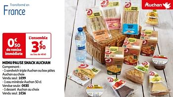 Promoties Menu pause snack auchan - Huismerk - Auchan - Geldig van 16/04/2024 tot 22/04/2024 bij Auchan