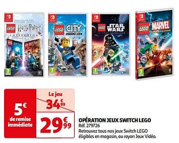 Promoties Opération jeux switch lego - Warner Brothers Interactive Entertainment - Geldig van 16/04/2024 tot 22/04/2024 bij Auchan