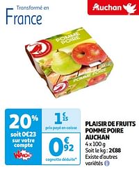 Plaisir de fruits pomme poire auchan-Huismerk - Auchan