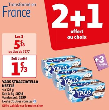 Promoties Yaos stracciatella nestlé - Nestlé - Geldig van 16/04/2024 tot 22/04/2024 bij Auchan