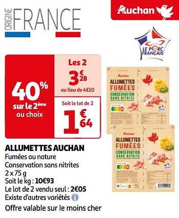 Promoties Allumettes auchan - Huismerk - Auchan - Geldig van 16/04/2024 tot 22/04/2024 bij Auchan