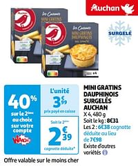 Mini gratins dauphinois surgelés auchan-Huismerk - Auchan