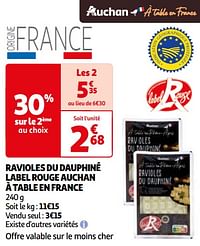 Ravioles du dauphiné label rouge auchan à table en france-Huismerk - Auchan