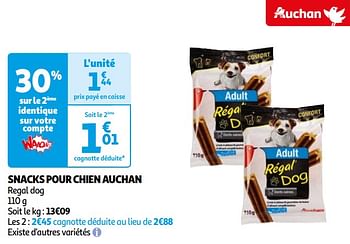 Promoties Snacks pour chien auchan - Huismerk - Auchan - Geldig van 16/04/2024 tot 22/04/2024 bij Auchan