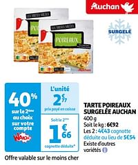 Tarte poireaux surgelée auchan-Huismerk - Auchan