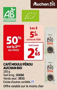Café moulu pérou auchan bio-Huismerk - Auchan