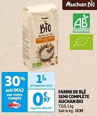 Farine de blé semi complète auchan bio-Huismerk - Auchan