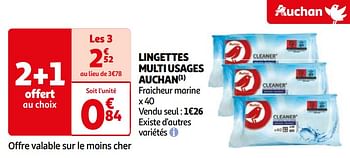 Promoties Lingettes multi usages auchan - Huismerk - Auchan - Geldig van 16/04/2024 tot 22/04/2024 bij Auchan
