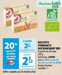 Biscuits fondants auchan baby bio-Huismerk - Auchan