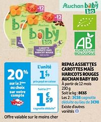 Repas assiettes carottes maïs haricots rouges auchan baby bio-Huismerk - Auchan