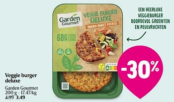 Promoties Veggie burger deluxe - Garden Gourmet - Geldig van 18/04/2024 tot 24/04/2024 bij Delhaize