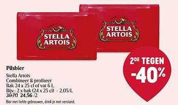 Promotions Pilsbier - Stella Artois - Valide de 18/04/2024 à 24/04/2024 chez Delhaize