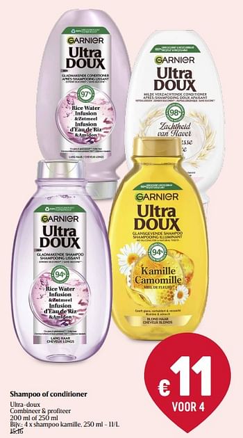 Promotions Ultra doux shampoo kamille - Garnier - Valide de 18/04/2024 à 24/04/2024 chez Delhaize