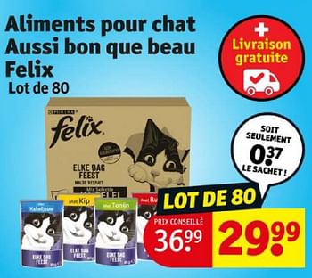 Promotions Aliments pour chat aussi bon que beau felix - Purina - Valide de 16/04/2024 à 21/04/2024 chez Kruidvat