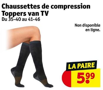 Promotions Chaussettes de compression toppers van tv - Produit maison - Kruidvat - Valide de 16/04/2024 à 21/04/2024 chez Kruidvat