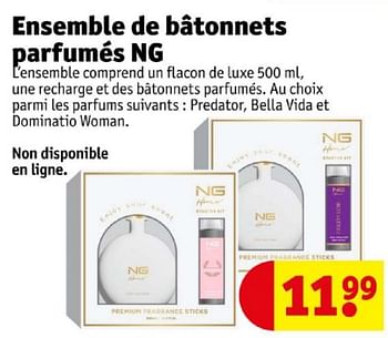 Promotions Ensemble de bâtonnets parfumés ng - NG Perfumes - Valide de 16/04/2024 à 21/04/2024 chez Kruidvat