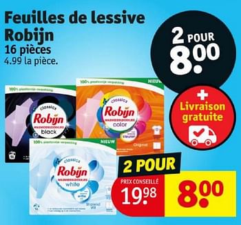 Promoties Feuilles de lessive robijn - Robijn - Geldig van 16/04/2024 tot 21/04/2024 bij Kruidvat