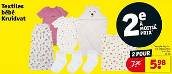 Promotions Textiles bébé kruidvat chaussettes blanches - Produit maison - Kruidvat - Valide de 16/04/2024 à 21/04/2024 chez Kruidvat