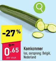 Promoties Komkommer - Huismerk - Aldi - Geldig van 22/04/2024 tot 28/04/2024 bij Aldi