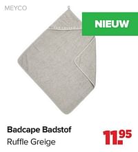 Badcape badstof ruffle greige-Meyco