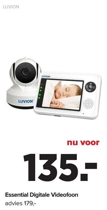 Promotions Essential digitale videofoon - Luvion - Valide de 15/04/2024 à 25/05/2024 chez Baby-Dump