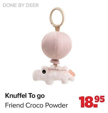 Promotions Knuffel to go friend croco powder - Done by Deer - Valide de 15/04/2024 à 25/05/2024 chez Baby-Dump