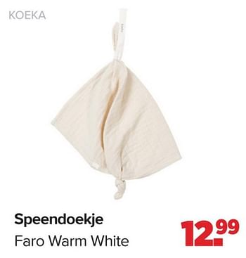 Promotions Speendoekje faro warm white - Koeka - Valide de 15/04/2024 à 25/05/2024 chez Baby-Dump