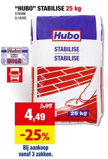 Promoties Hubo stabilise - Huismerk - Hubo  - Geldig van 17/04/2024 tot 28/04/2024 bij Hubo