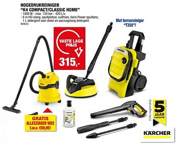 Promoties Kärcher hogedrukreiniger k4 compact classic home - Kärcher - Geldig van 17/04/2024 tot 28/04/2024 bij Hubo