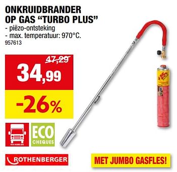 Promoties Onkruidbrander op gas turbo plus - Rothenberger Industrial - Geldig van 17/04/2024 tot 28/04/2024 bij Hubo