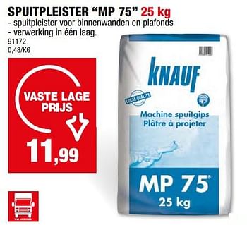 Promotions Spuitpleister mp 75 - Knauf - Valide de 17/04/2024 à 28/04/2024 chez Hubo