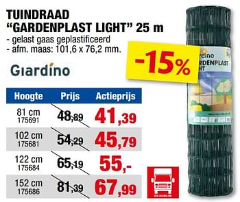 Promoties Tuindraad gardenplast light - Giardino - Geldig van 17/04/2024 tot 28/04/2024 bij Hubo