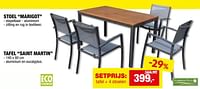 Promoties 4 stoel marigot + 1 tafel saint martin - Garden Plus  - Geldig van 17/04/2024 tot 28/04/2024 bij Hubo