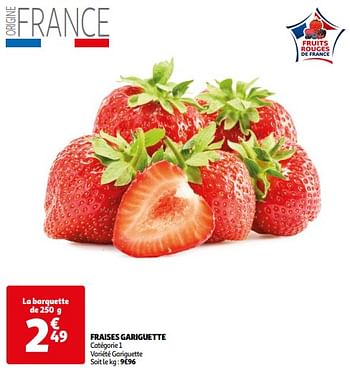 Promotions Fraises gariguette - Produit Maison - Auchan Ronq - Valide de 18/04/2024 à 23/04/2024 chez Auchan Ronq