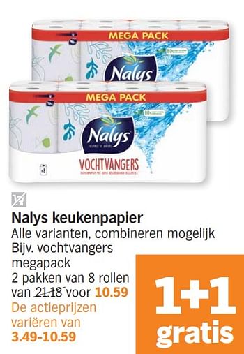 Promotions Vochtvangers megapack - Nalys - Valide de 15/04/2024 à 21/04/2024 chez Albert Heijn