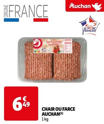 Promotions Chair ou farce auchan - Produit Maison - Auchan Ronq - Valide de 16/04/2024 à 22/04/2024 chez Auchan Ronq
