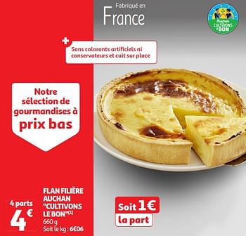Promoties Flan filière auchan cultivons le bon - Huismerk - Auchan - Geldig van 16/04/2024 tot 21/04/2024 bij Auchan