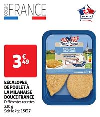 Escalopes de poulet à la milanaise douce france-Douce France