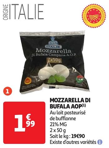 Promoties Mozzarella di bufala aop - Huismerk - Auchan - Geldig van 16/04/2024 tot 21/04/2024 bij Auchan