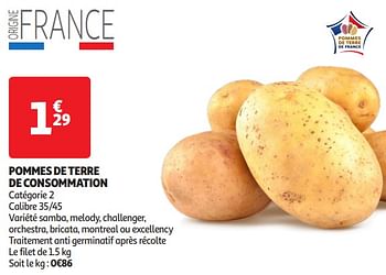 Promoties Pommes de terre de consommation - Huismerk - Auchan - Geldig van 16/04/2024 tot 21/04/2024 bij Auchan