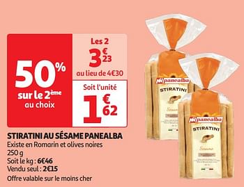 Promoties Stiratini au sésame panealba - Panealba - Geldig van 16/04/2024 tot 21/04/2024 bij Auchan