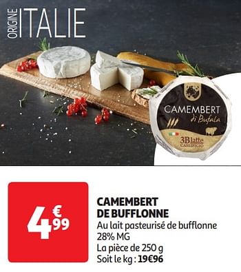 Promoties Camembert de bufflonne - Huismerk - Auchan - Geldig van 16/04/2024 tot 21/04/2024 bij Auchan
