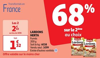 Promoties Lardons herta - Herta - Geldig van 16/04/2024 tot 21/04/2024 bij Auchan