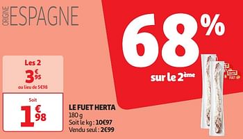 Promoties Le fuet herta - Herta - Geldig van 16/04/2024 tot 21/04/2024 bij Auchan