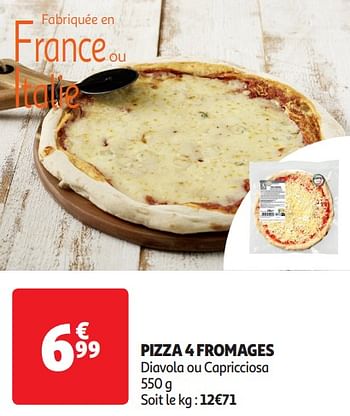 Promoties Pizza 4 fromages - Huismerk - Auchan - Geldig van 16/04/2024 tot 21/04/2024 bij Auchan