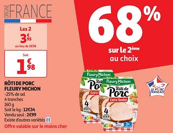 Promoties Rôti de porc fleury michon - Fleury Michon - Geldig van 16/04/2024 tot 21/04/2024 bij Auchan