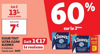 Promoties Essuie tout ultra clean kleenex - Kleenex - Geldig van 16/04/2024 tot 21/04/2024 bij Auchan
