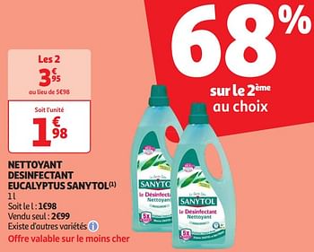 Promoties Nettoyant desinfectant eucalyptus sanytol - Sanytol - Geldig van 16/04/2024 tot 21/04/2024 bij Auchan