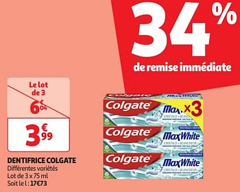 Promoties Dentifrice colgate - Colgate - Geldig van 16/04/2024 tot 21/04/2024 bij Auchan